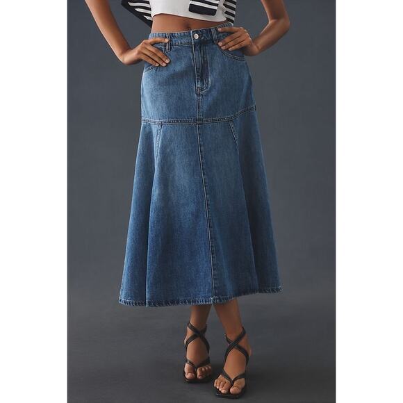 NWT Anthropologie Mare Mare denim midi skirt - Picture 3 of 7